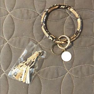 Snakeskin Key Ring with Tassel